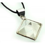 Clear Quartz Gemstone Pyramid Pendant